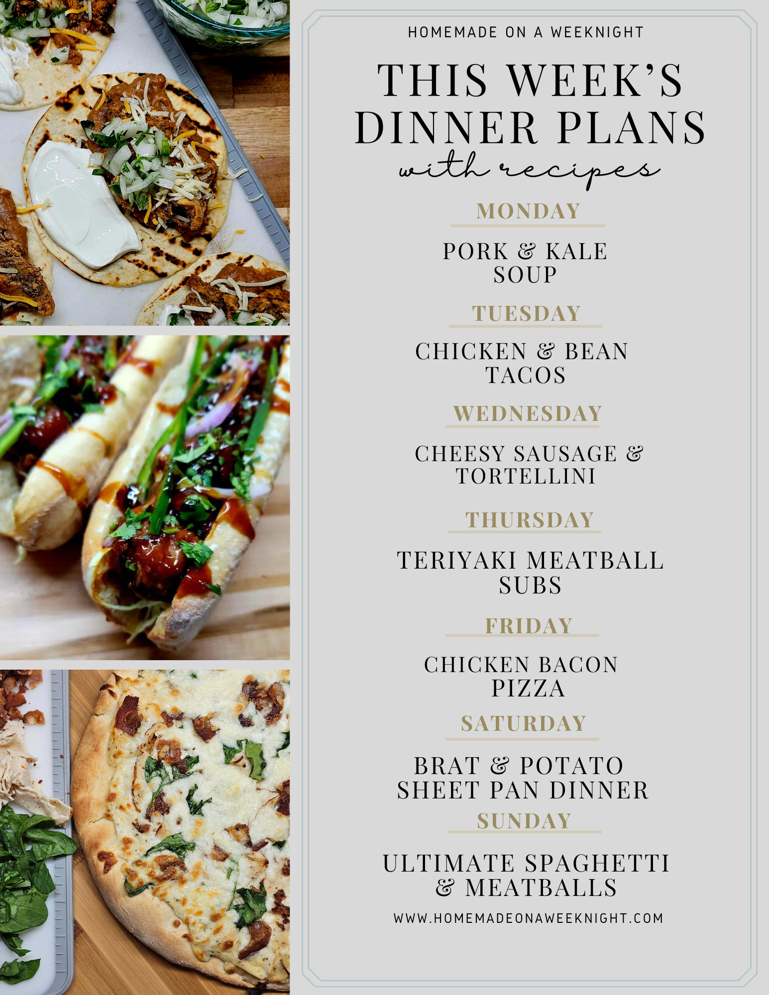This Week's Dinner Plans #2 - Homemade on a Weeknight