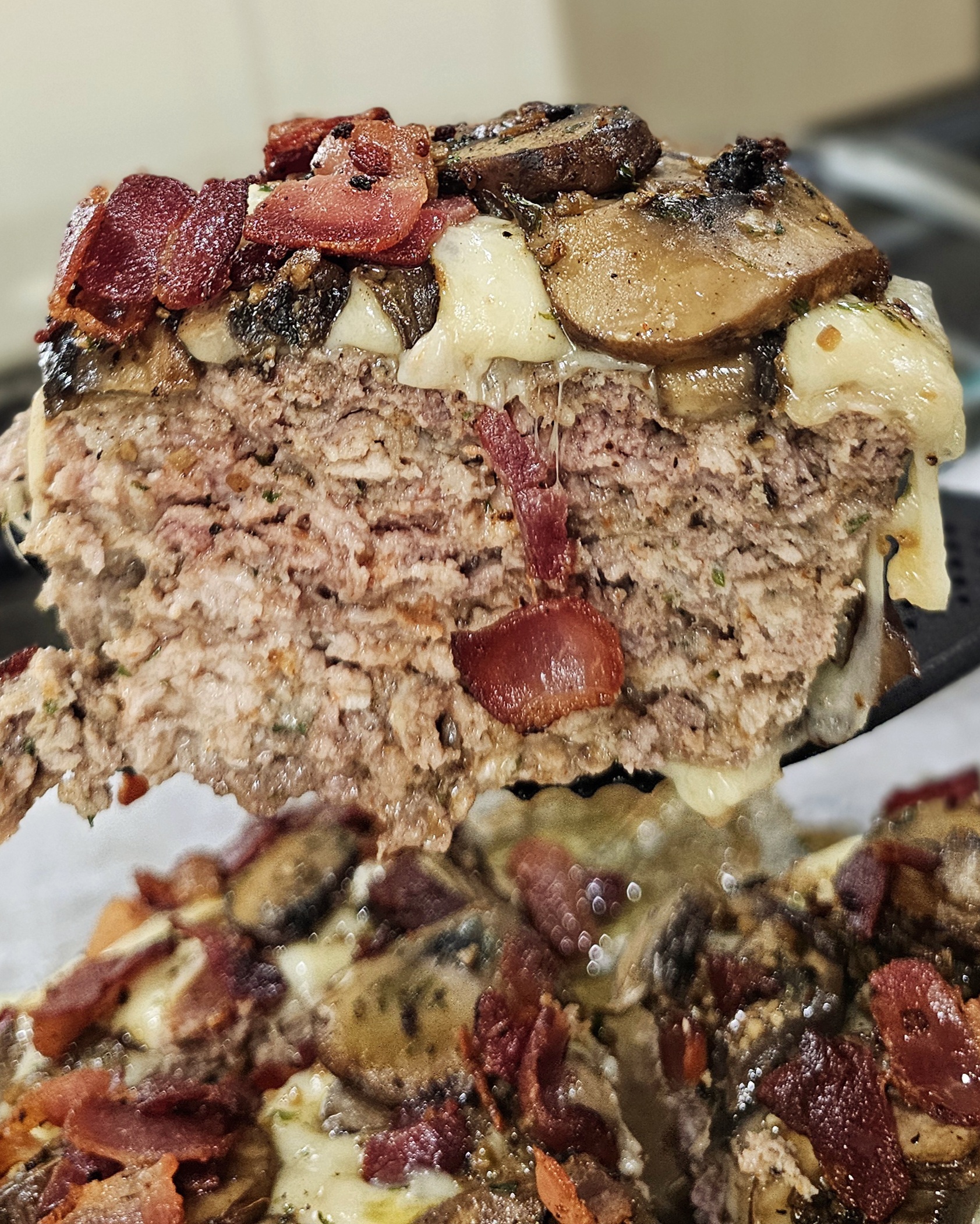 Mushroom Bacon Swiss Meatloaf-image