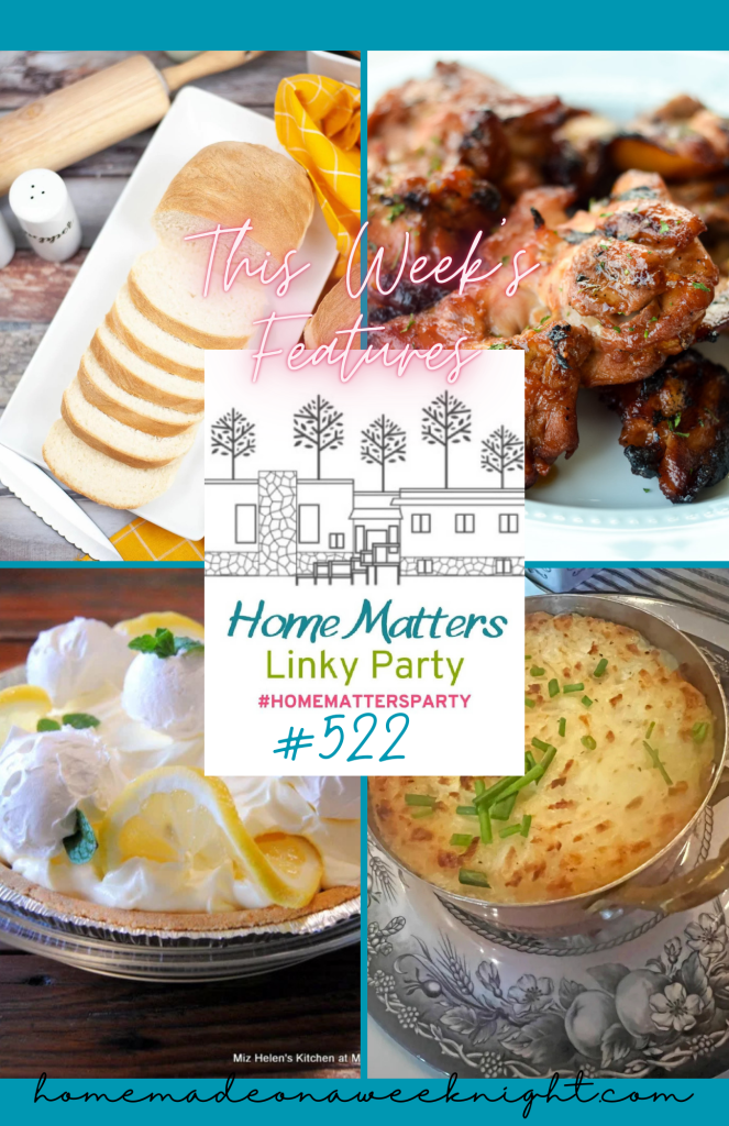 Home Matters Linky Party #522 - Homemade on a Weeknight